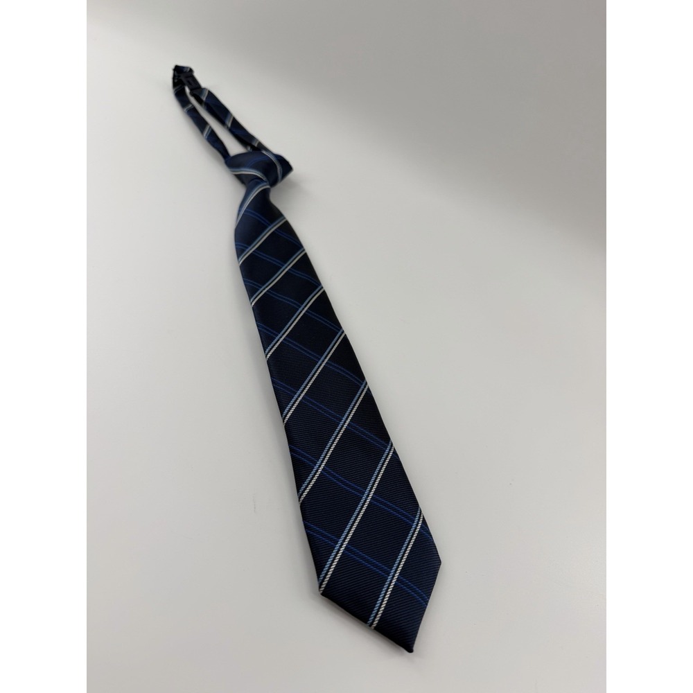 The Children's Place Boys Uniform Striped Tie Size 4-7 Navy Blue White